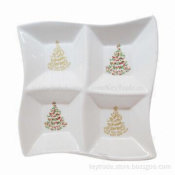 Fine Porcelain Appetizer Dish with Christmas Theme and Multi-shape